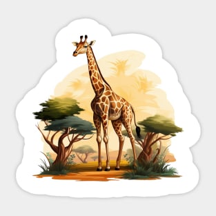 Watercolor Giraffe Sticker